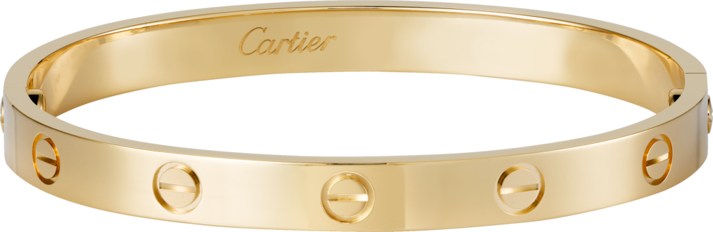 Love Braceletyellow Gold - Cartier Love Bracelet (1024x334), Png Download