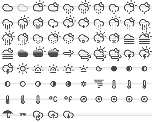 Free Weather Icons - Climacons Adam Whitcroft (500x400), Png Download