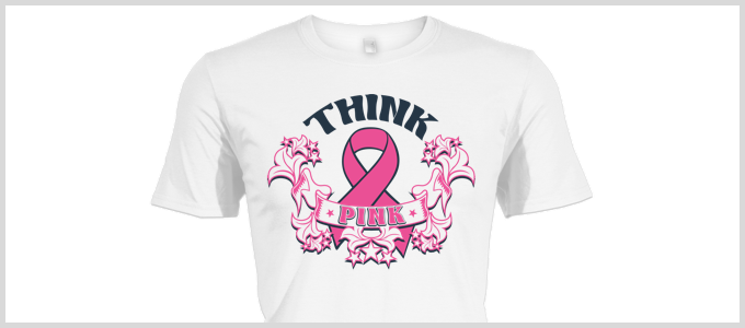 Think Pink Breast Cancer Awareness Shirt - Cancer Awareness Shirt Design (680x300), Png Download