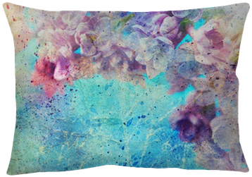 Watercolor Splatter And Beautiful Lilac Flowers Pillow - Pretty Abstrqct Flower 2016 Monthly Planner (400x400), Png Download