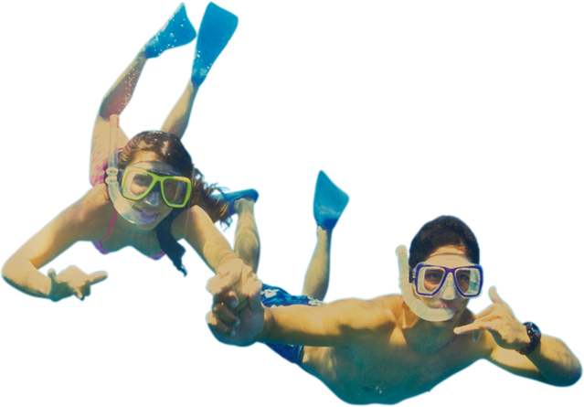 Please - Man Snorkeling Png (639x445), Png Download