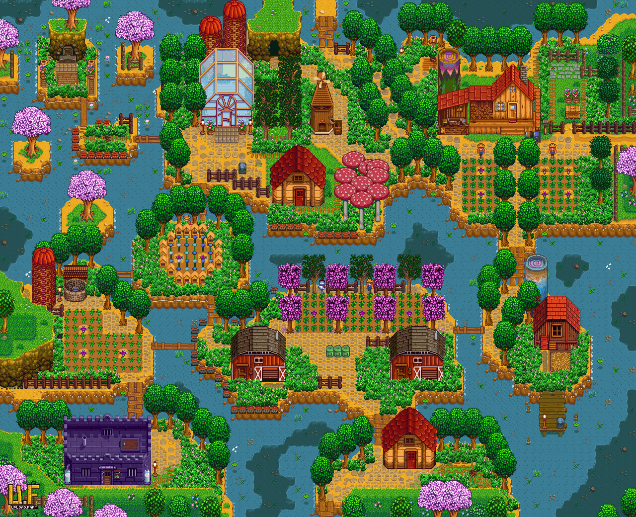 Riverland Map In Stardew Valley - Stardew Valley Riverland Farm Layout (1280x1040), Png Download