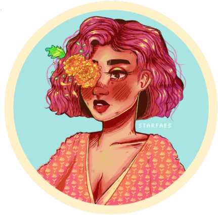 I Really Like Flowers - Girl With Flowers Drawing (500x456), Png Download