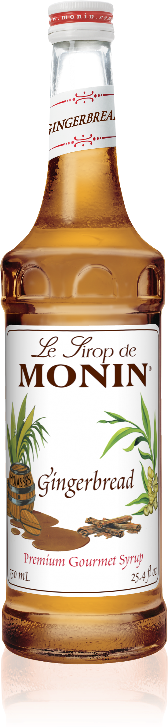 750 Ml Gingerbread Syrup - Monin 750 Ml Premium Gingerbread Flavoring Syrup (1193x2386), Png Download