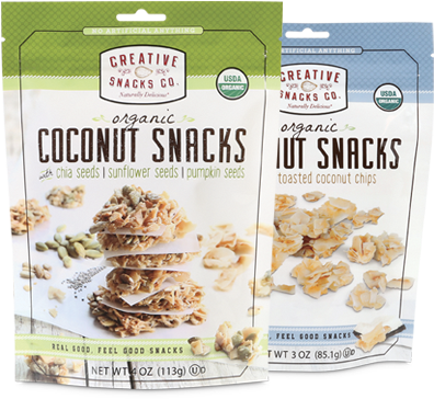 Better Snacks For Everyone - Creative Snacks Coconut Snacks, Organic - 4 Oz (405x390), Png Download