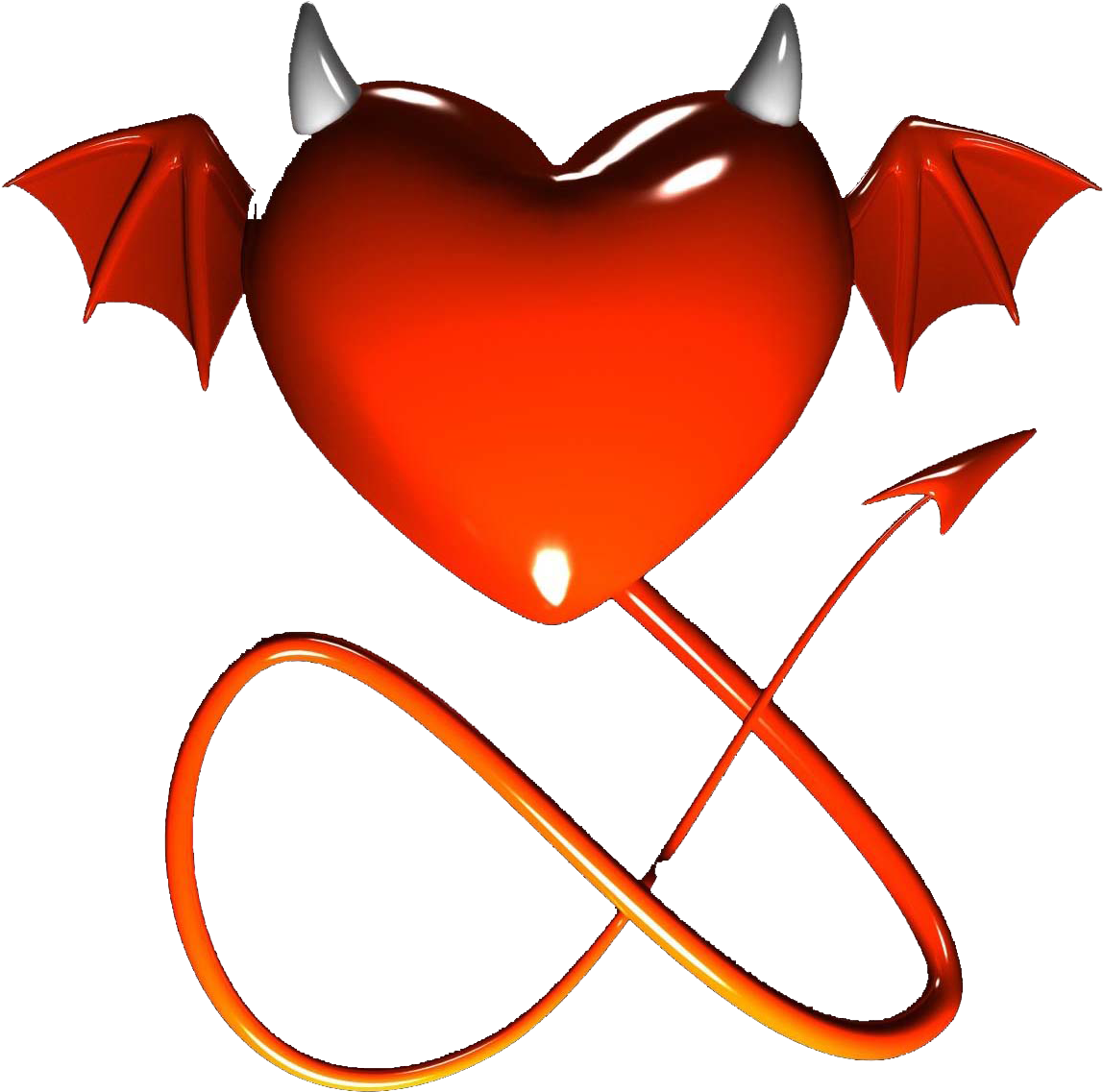 Heart With Devil Horns Tattoo - Rabo Diabo Png (1252x1153), Png Download
