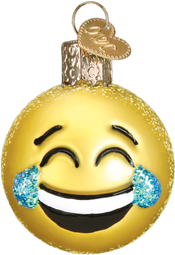Crying Laughter Emoji Christmas Ornament - Old World Christmas Pacific Blue Tang Tropical Fish (582x582), Png Download