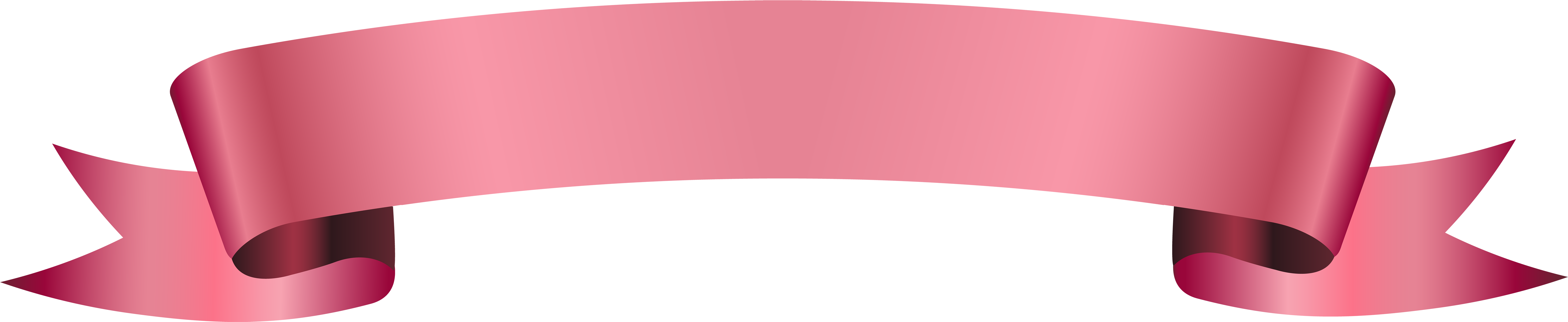 Pink Ribbon Banner Png (8000x1704), Png Download