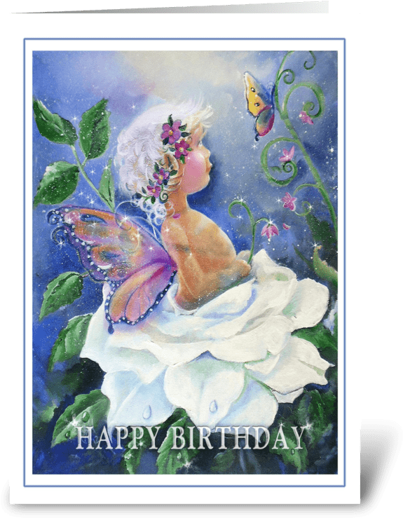 Happy Birthday, Garden Fairy Greeting Card - Garden Happy Birthday Greetings (700x792), Png Download