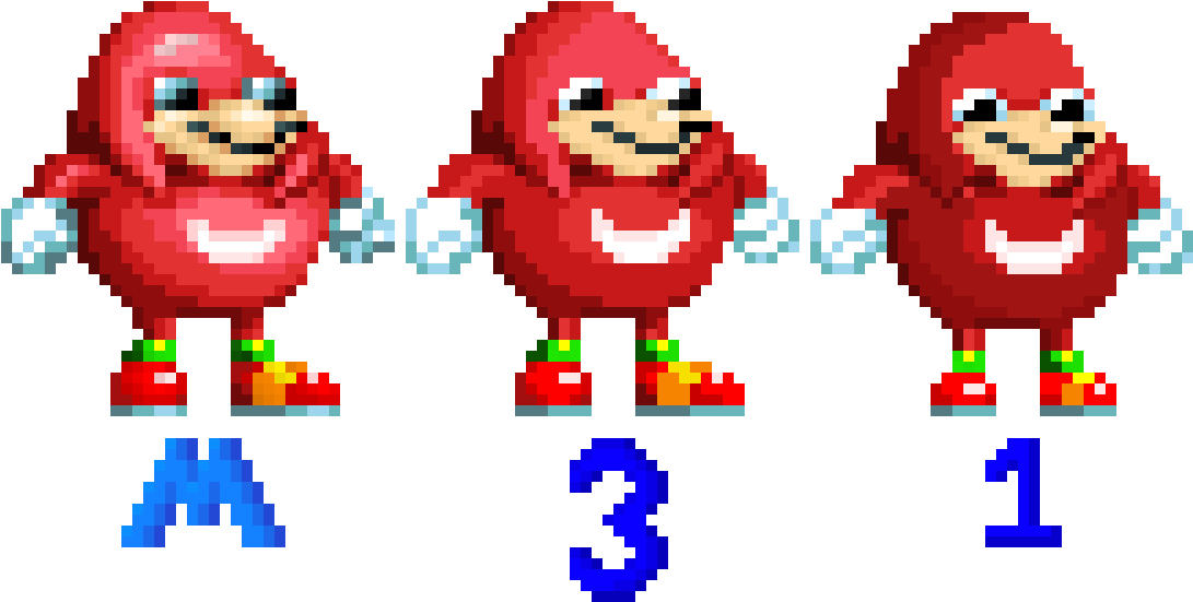 Ugandan Knuckles Sprites For Sonic 1, Sonic 3, And - Ugandan Knuckles Sonic Mania (1110x570), Png Download
