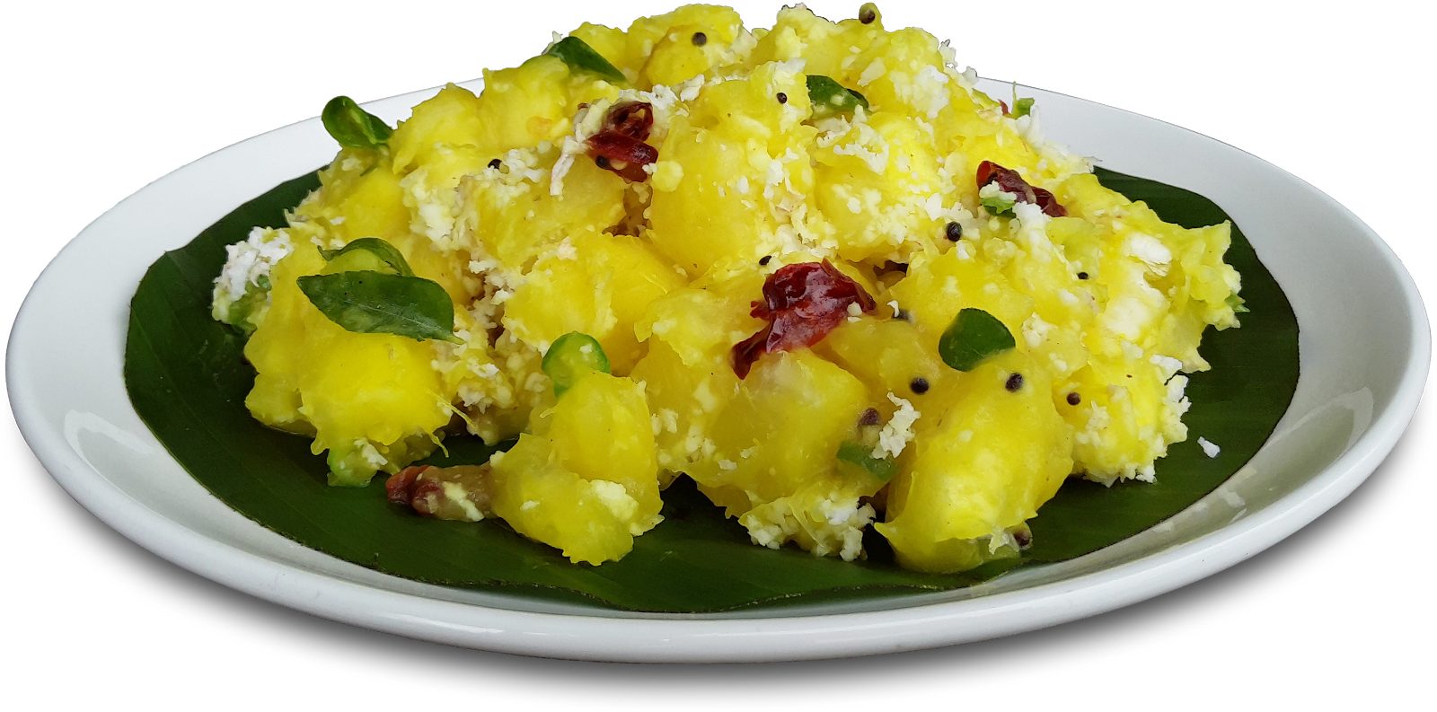 321) Kappa With Mulake Chammandi - Kerala Food Images Png (1600x793), Png Download