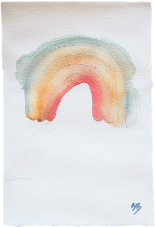 Shop The One Of A Kind Rainbow Water Colour Art Piece - Painting (360x497), Png Download