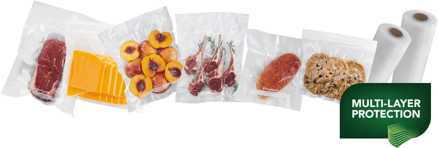 Specially Designed Channels Allow For Complete Removal - Foodsaver 11" X 16' Roll- 3pk (874x296), Png Download