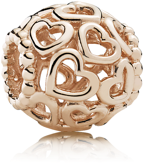 Open Your Heart Filigree, Pandora Rose™ - Pandora Rose Gold Hearts (999x999), Png Download
