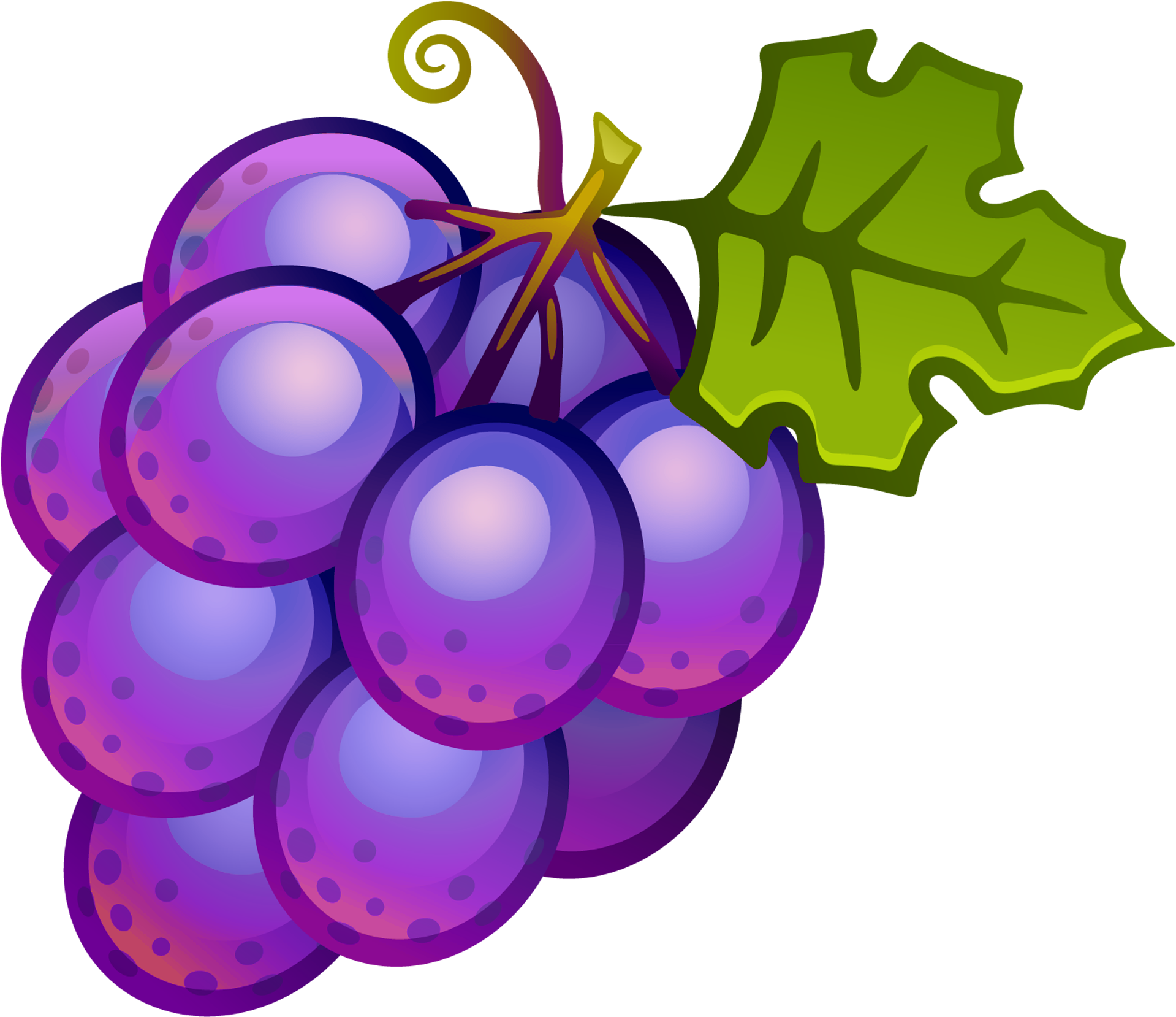 Large Painted Grapes Png Clipart - Grapes Clipart (2000x1741), Png Download