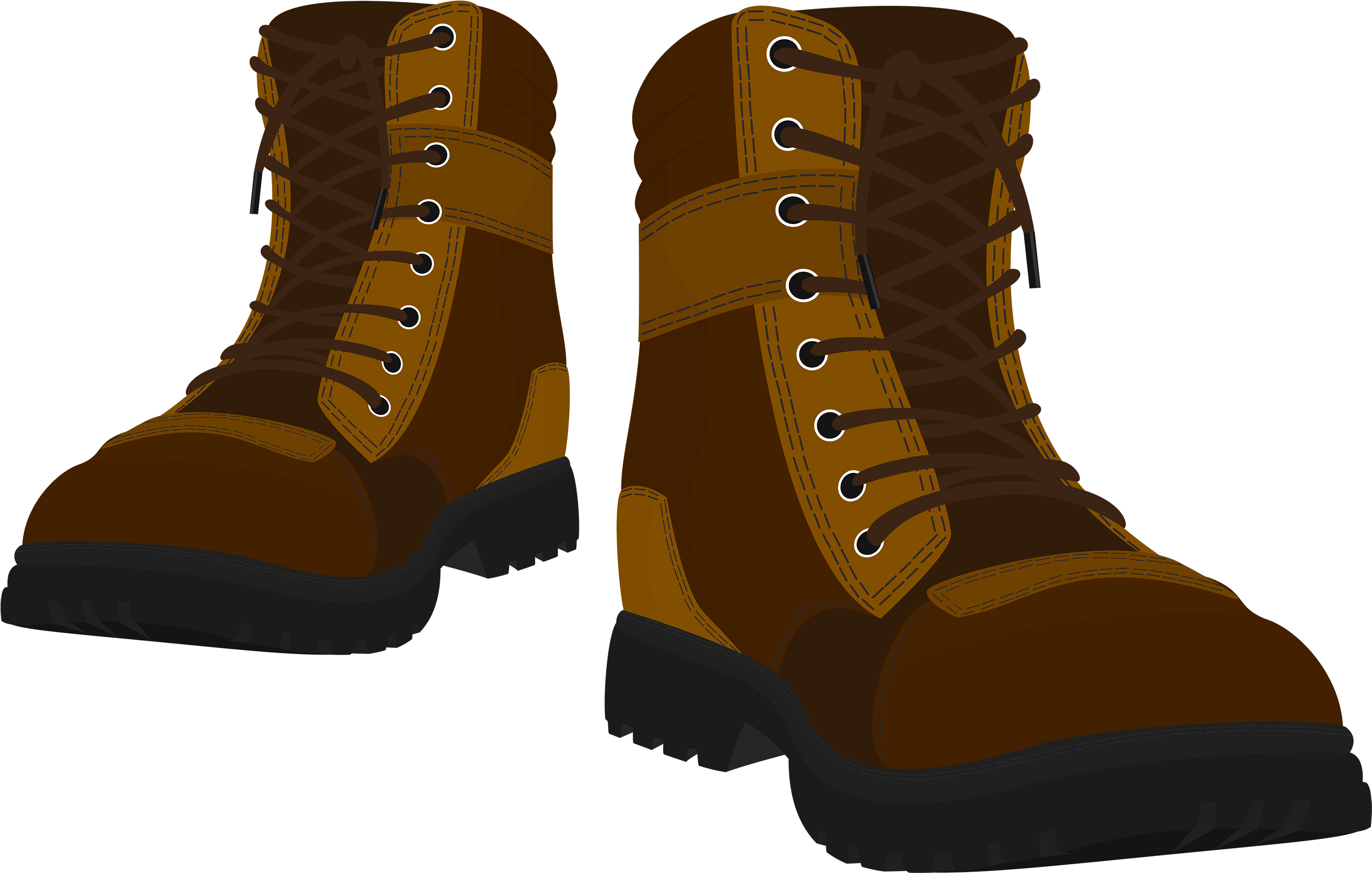 Brown Male Boots Png Clipart - Clipart Boots (3000x1909), Png Download