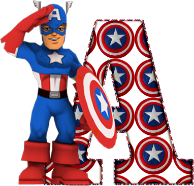 Alphabet Captain America - Letras Del Capitan America (382x367), Png Download
