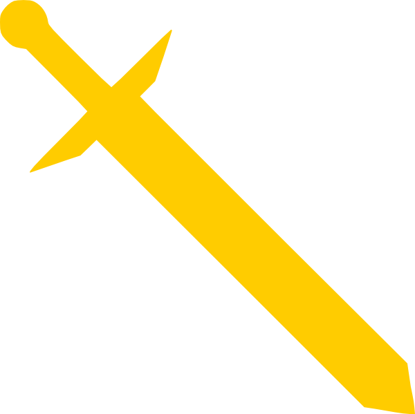 Free Clip Art - Gold Sword Clipart (600x599), Png Download