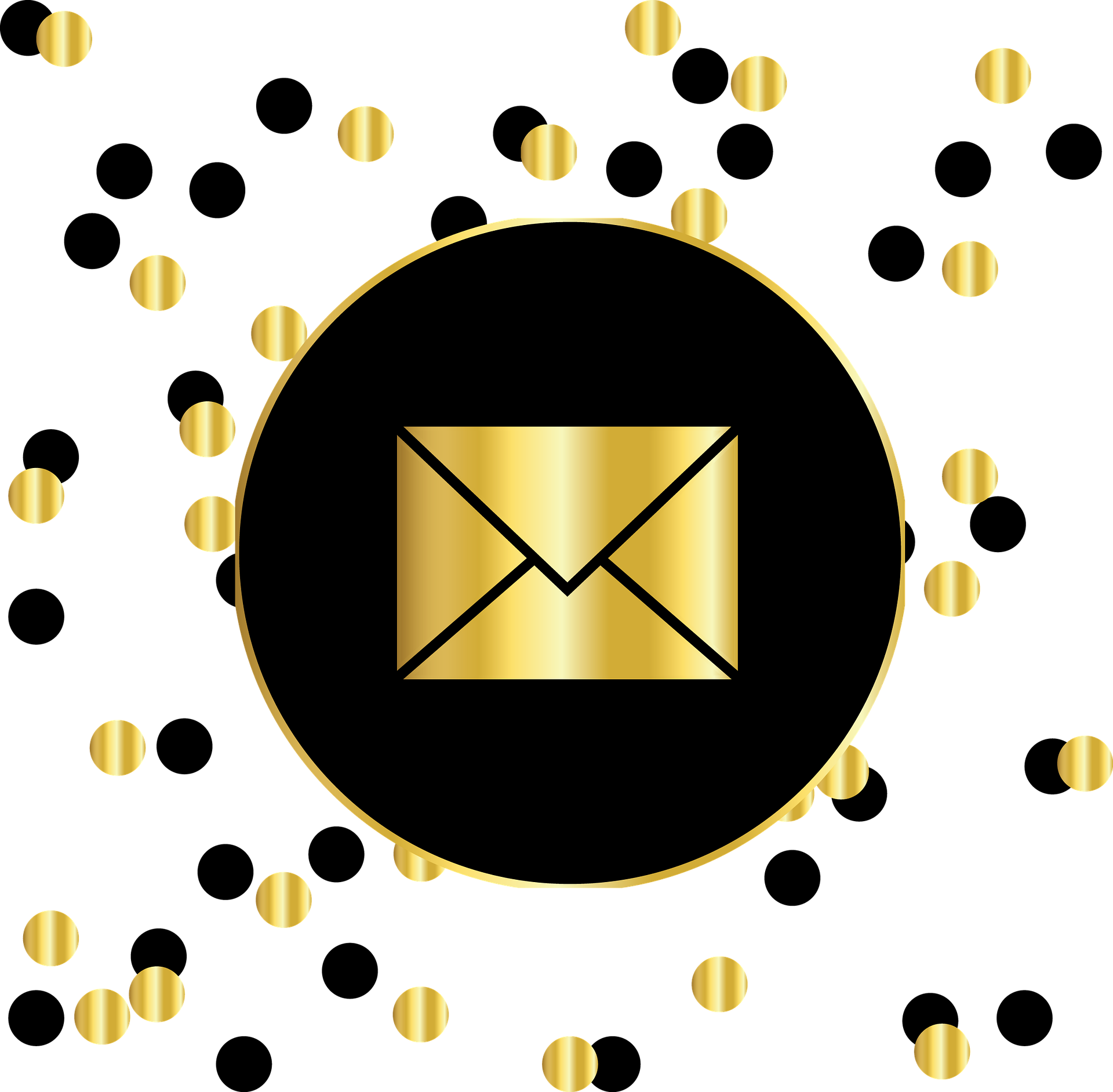 Email Gold And Black Circles - Instagram Logo Black And Gold (1920x1883), Png Download