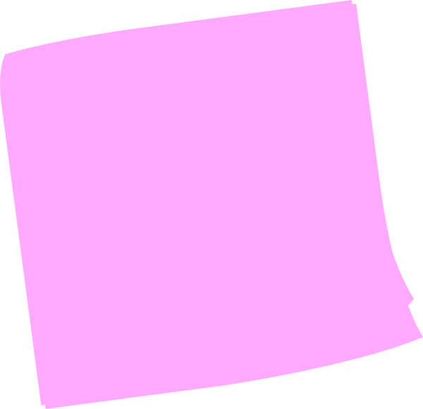 Post-it Clipart Pink - Pink Post It Note Png (600x580), Png Download