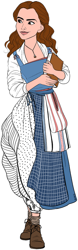 Belle Beast Belle - Beauty And The Beast Live Action Fan Art (268x854), Png Download