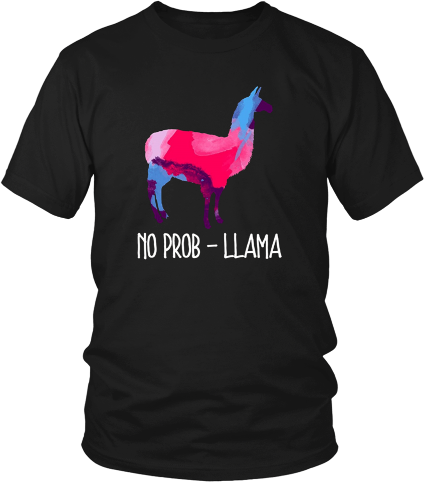 Llama T-shirt, No Prob Llamas Lovers Watercolor Shirt - T Shirt Fortnite Nike (960x960), Png Download