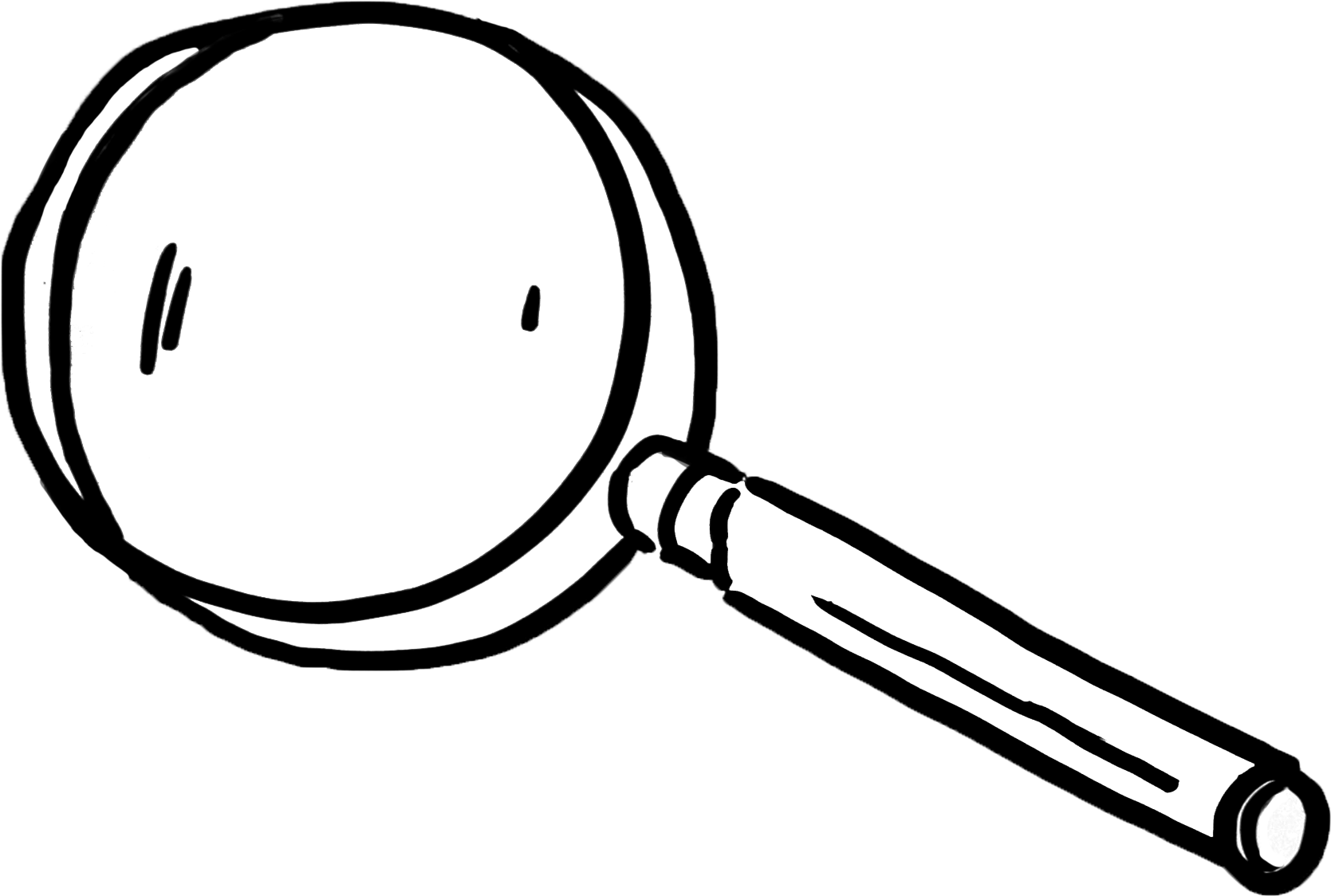 Magnifying-glass - Line Art (2400x1701), Png Download