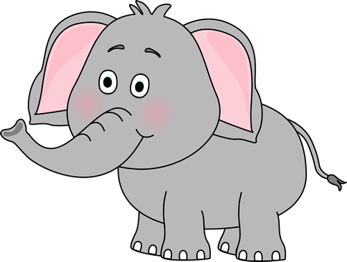 Cute Elephant Clip Art - Clip Art Elephant (500x378), Png Download