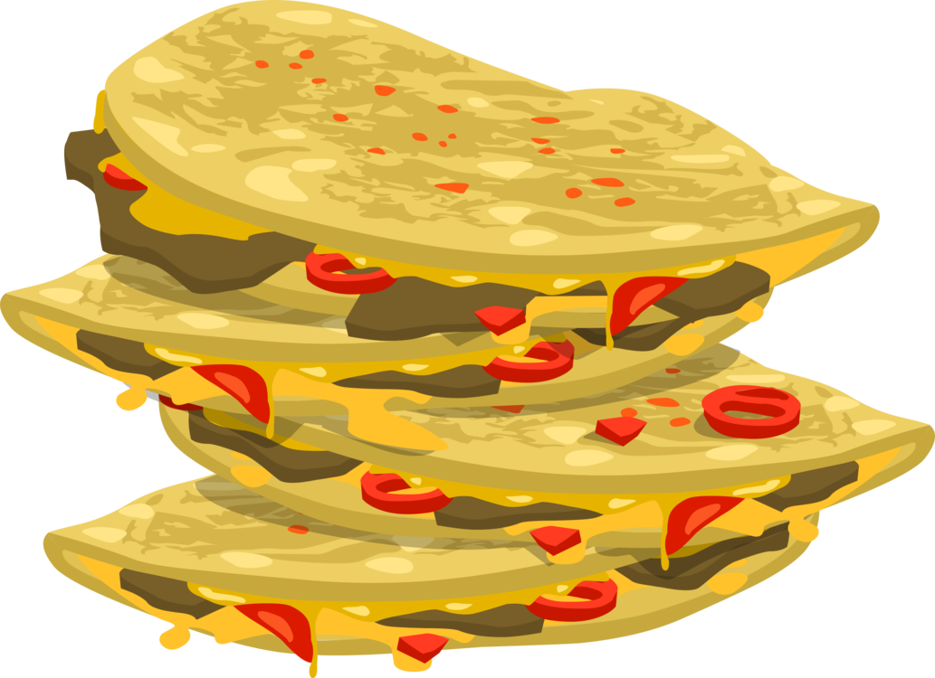 Quesadilla Mexican Cuisine Taco Cemita Enchilada - Mexican Food Clipart Png (1033x750), Png Download