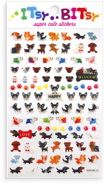 Oly Pooches Itsy Bitsy Stickers - Pooches Stickers By Itsy Bitsy (390x390), Png Download