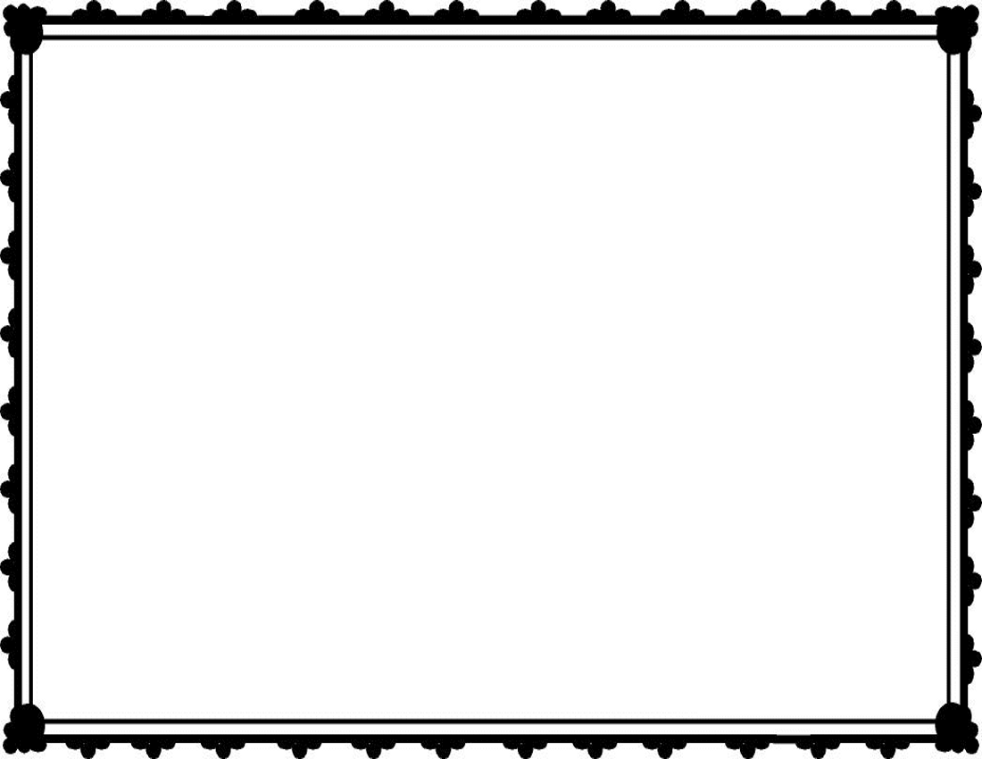 Download Borders Clipart Black And White - Certificate Border Black And White Png (1100x850), Png Download