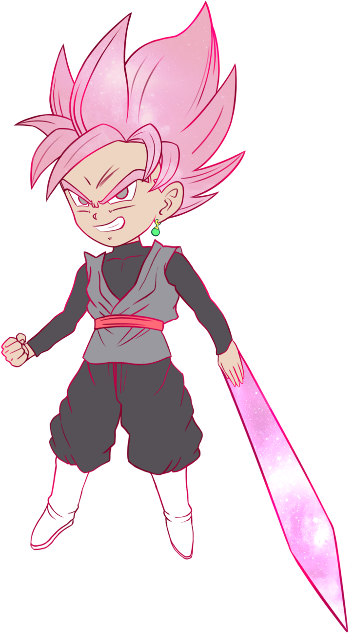 Goku Black Drawing Super Saiya Vegeta - Goku Black Super Saiyan Rose Chibi (1024x1414), Png Download