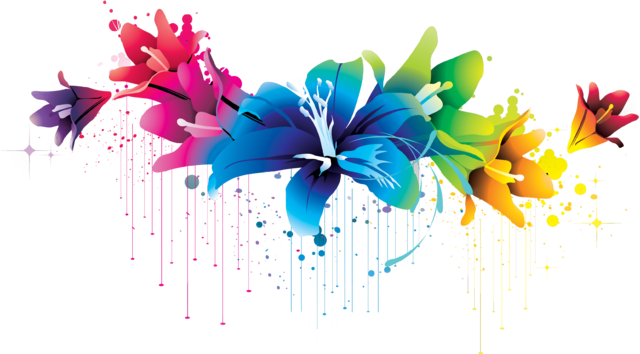 File - Flowers-vectors - Colorful Flower Png (640x354), Png Download