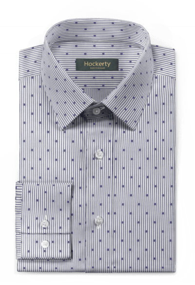 White Striped 100% Cotton Shirt - Custom Wedding Tuxedo - Blue French Cuff Oxford Shirt (400x585), Png Download