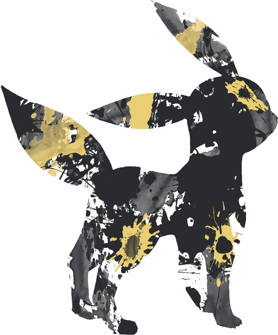 Paint Splat Umbreon - Pokemon Paint Splatter (996x1181), Png Download