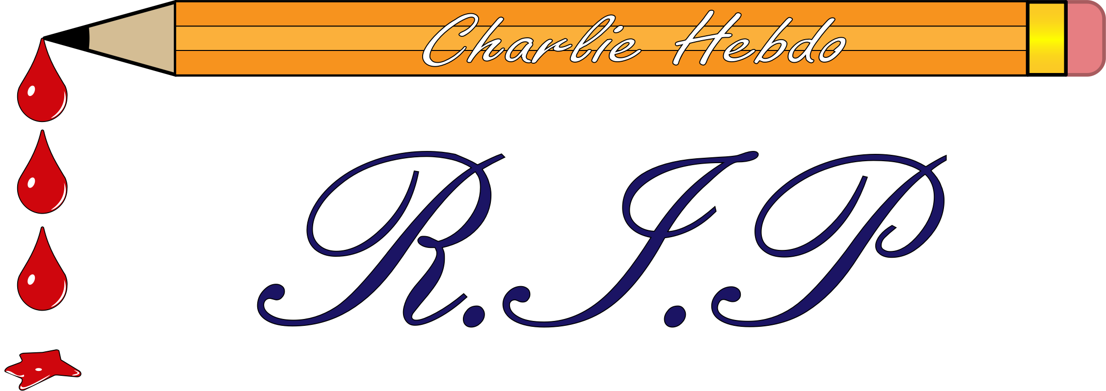 This Free Icons Png Design Of Charlie Hebdo Rip (2253x798), Png Download