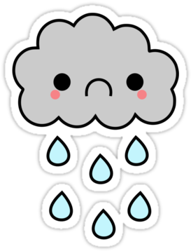 Cloud Clipart Sad - Cartoon Sad Rain Cloud (375x360), Png Download