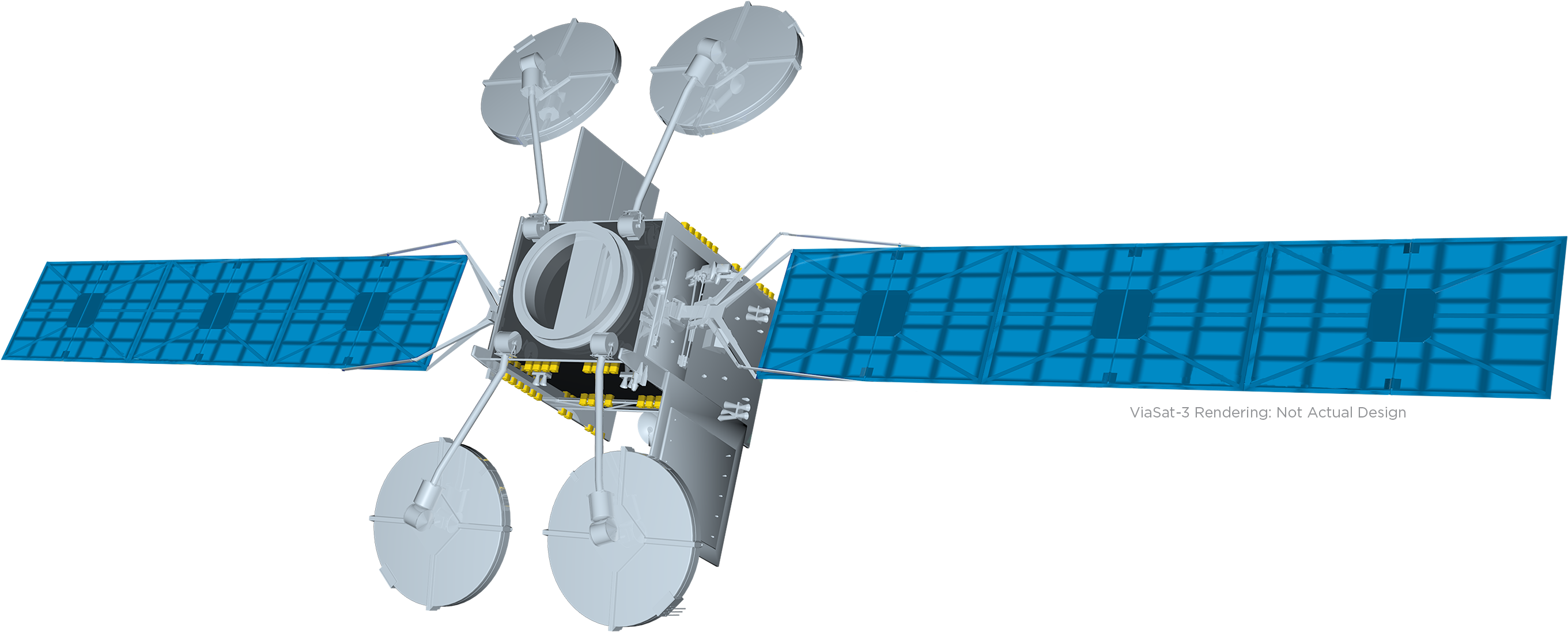 Viasat-3 Satellite Rendering - Viasat Satellite Png (3000x1500), Png Download