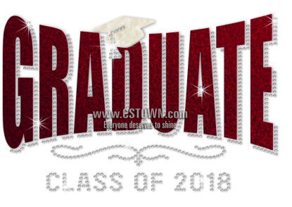 Stock Glitter Graduate Class Of 2018 Crystal Design - Label (450x450), Png Download