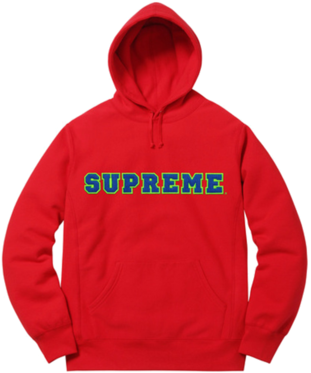 Supreme Cord Collegiate Logo Hooded Sweatshirt Red - Supreme Fw17 Box Logo Red (480x480), Png Download