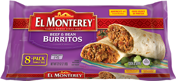 Beef & Bean Frozen Flour Burritos - Frozen Burritos (600x298), Png Download