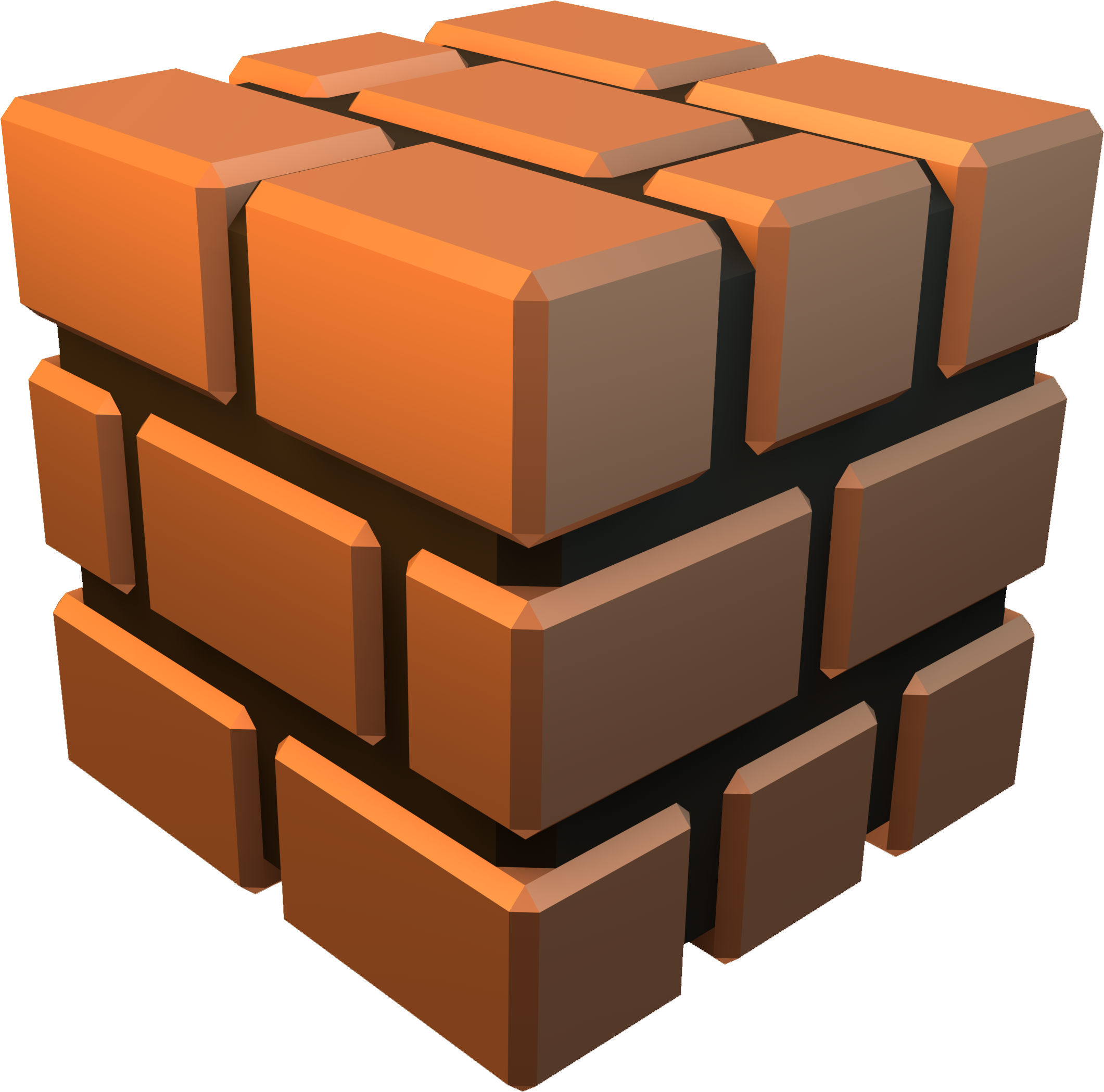 Brick Clipart Super Mario - 3d Mario Brick (2160x2160), Png Download