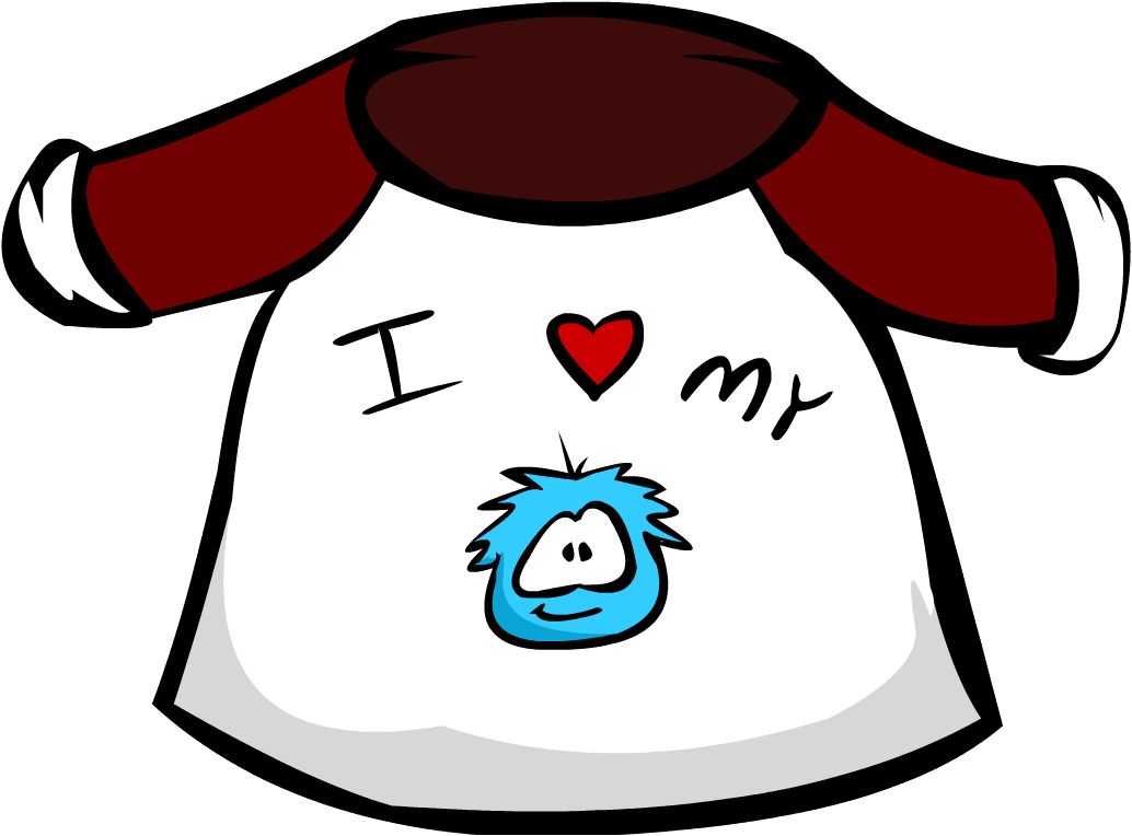 Old I Love My Puffle T-shirt - Love My Puffle Shirt (1034x764), Png Download