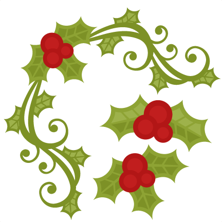 Christmas Holly Set Svg Scrapbook Cut File Cute Clipart - Common Holly (432x432), Png Download