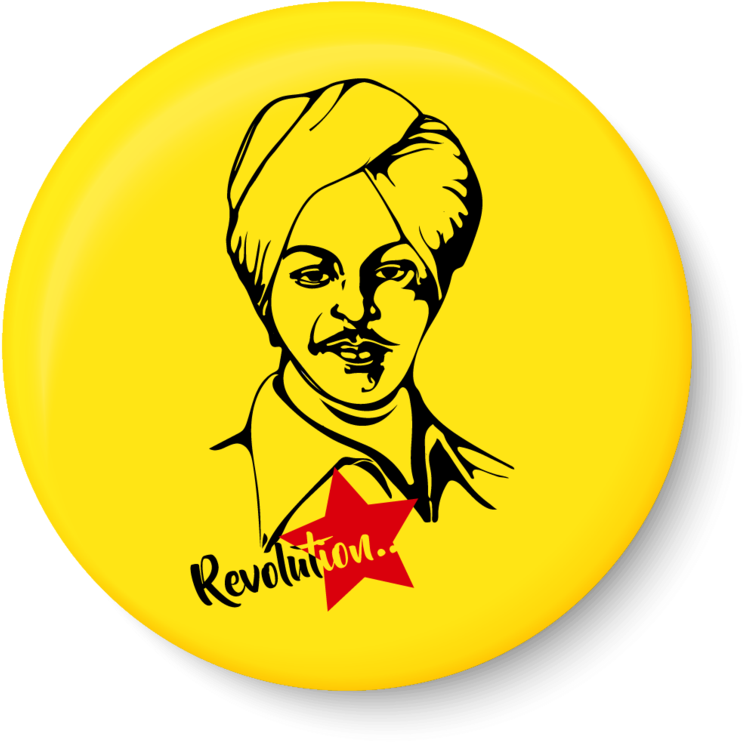 Download Bhagat Singh Magnet,bhagat Singh Fridge Magnet,revolution - Circle  PNG Image with No Background 