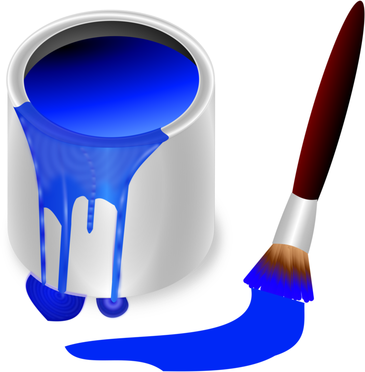 Computer Icons Paintbrush Blue Colored Pencil - Blue Color Clipart Png (750x750), Png Download