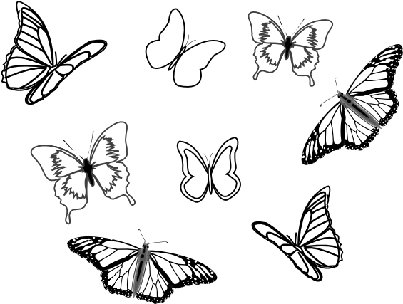 How To Set Use Eight Butterflies Svg Vector (600x426), Png Download