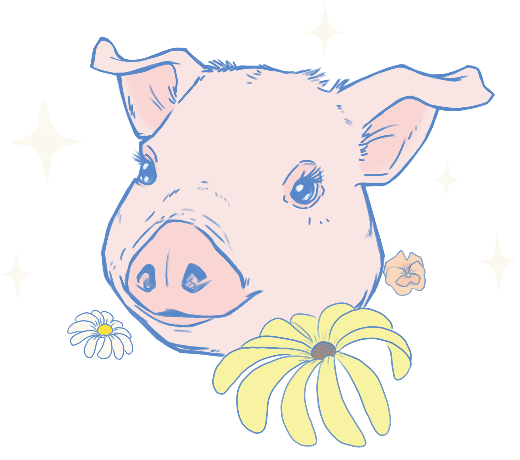 Pastel Pig - Domestic Pig (2800x2400), Png Download