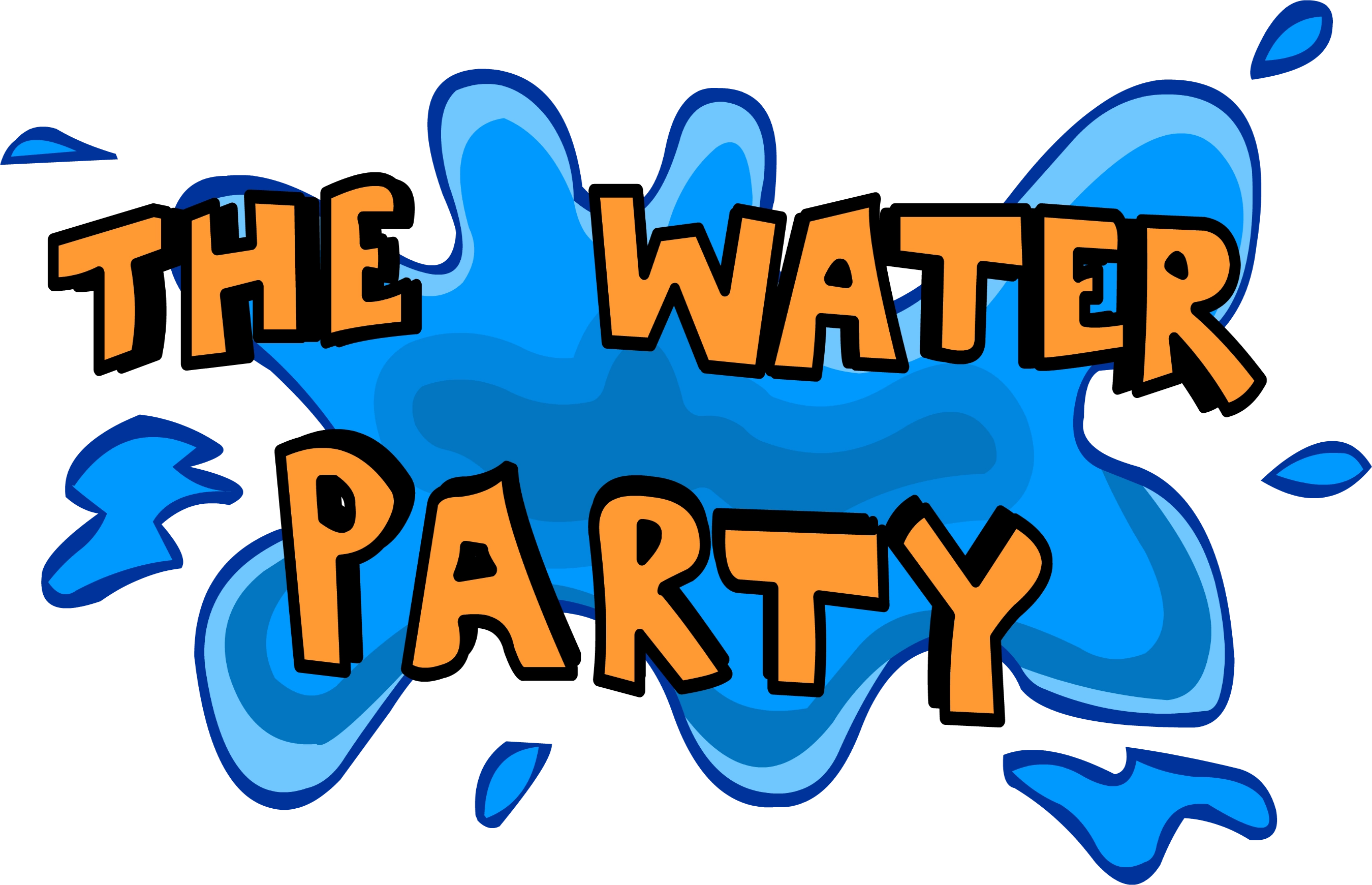 Water Party 2008 Logo - Club Penguin Water Party Logo (2700x1741), Png Download