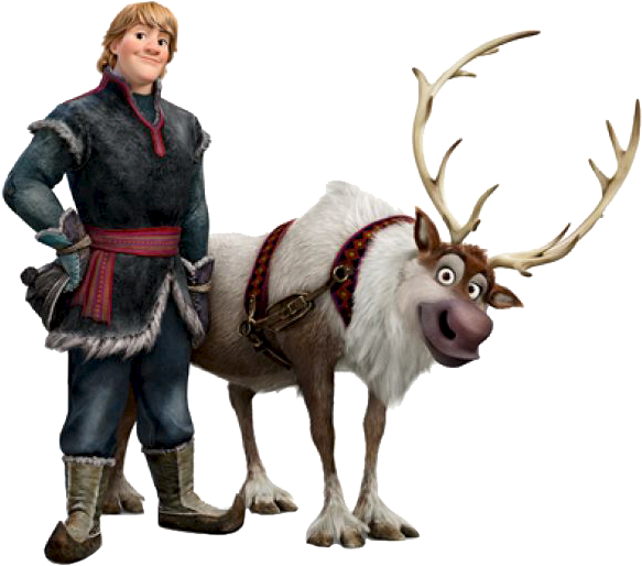 Frozen Imagens Para Montagens Digital - Kristoff And Sven Frozen (597x529), Png Download